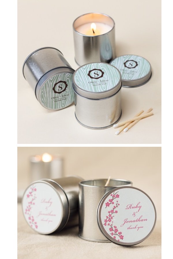 Personalized Travel Candle Tin Wedding Favours
